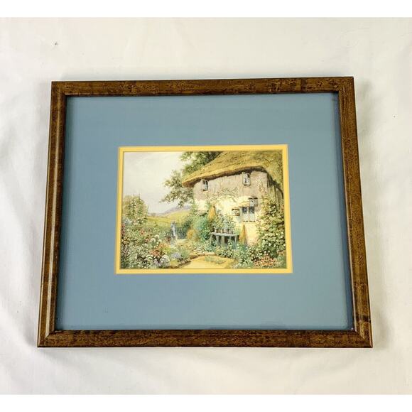 Vtg Arthur Wilkinson English Cottage Garden Framed Print Cottagecore - Picture 1 of 6